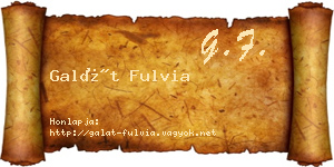Galát Fulvia névjegykártya